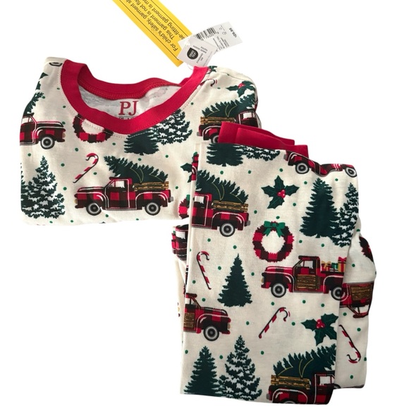 PJ PLACE (Kohl’s) NWT 2 Piece BOYS Festive Red and White Pajama Set Size 8 — NWT - Picture 1 of 4